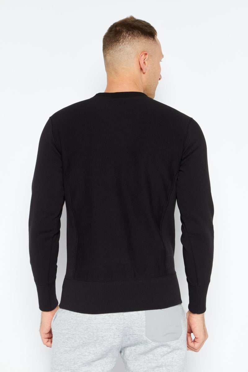 Champion Men Sportswear Fit Long Sleeves Outdoor Sweatshirt, Black - Image 4